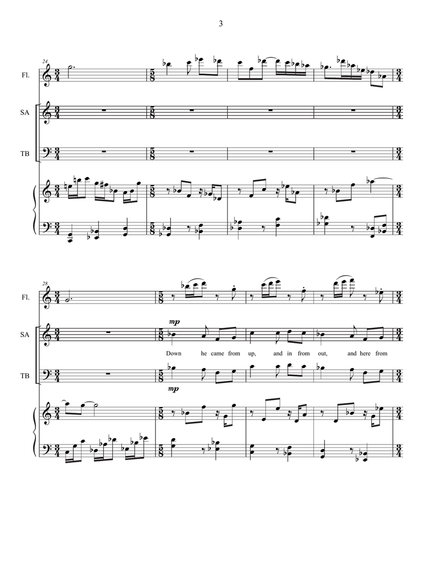 Down he came from up Down he came from up 4-Part scores gallery preview page 3