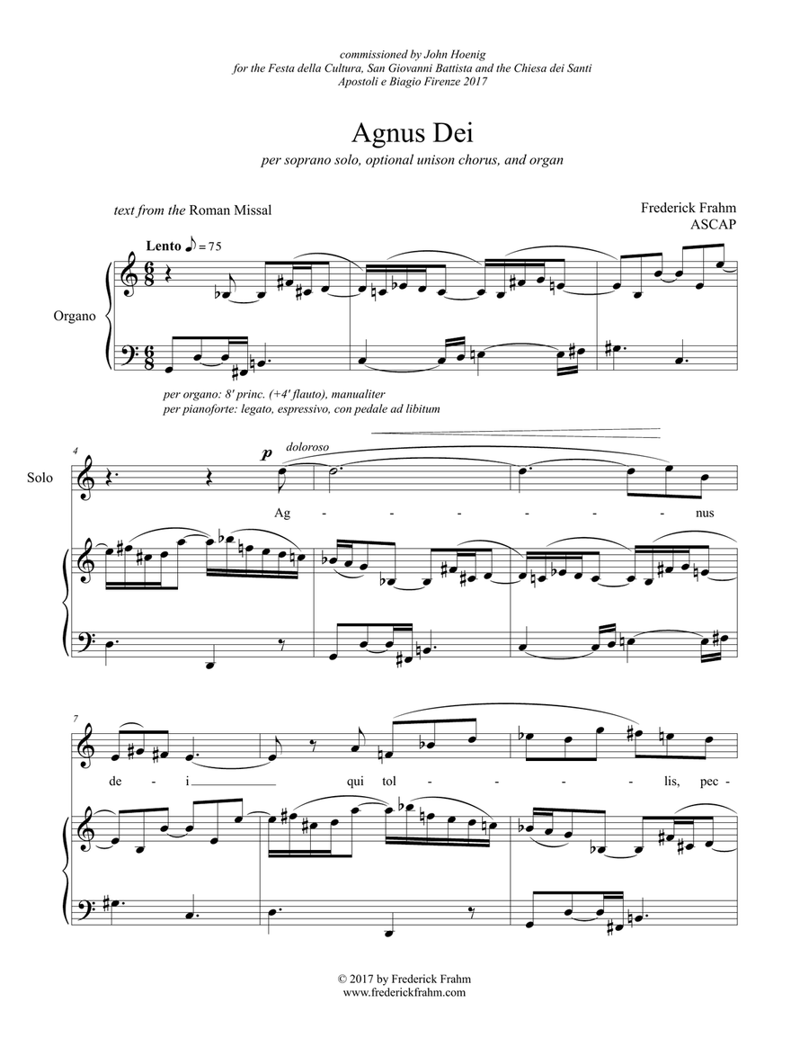 Agnus Dei Agnus Dei Soprano Voice scores gallery preview page 1