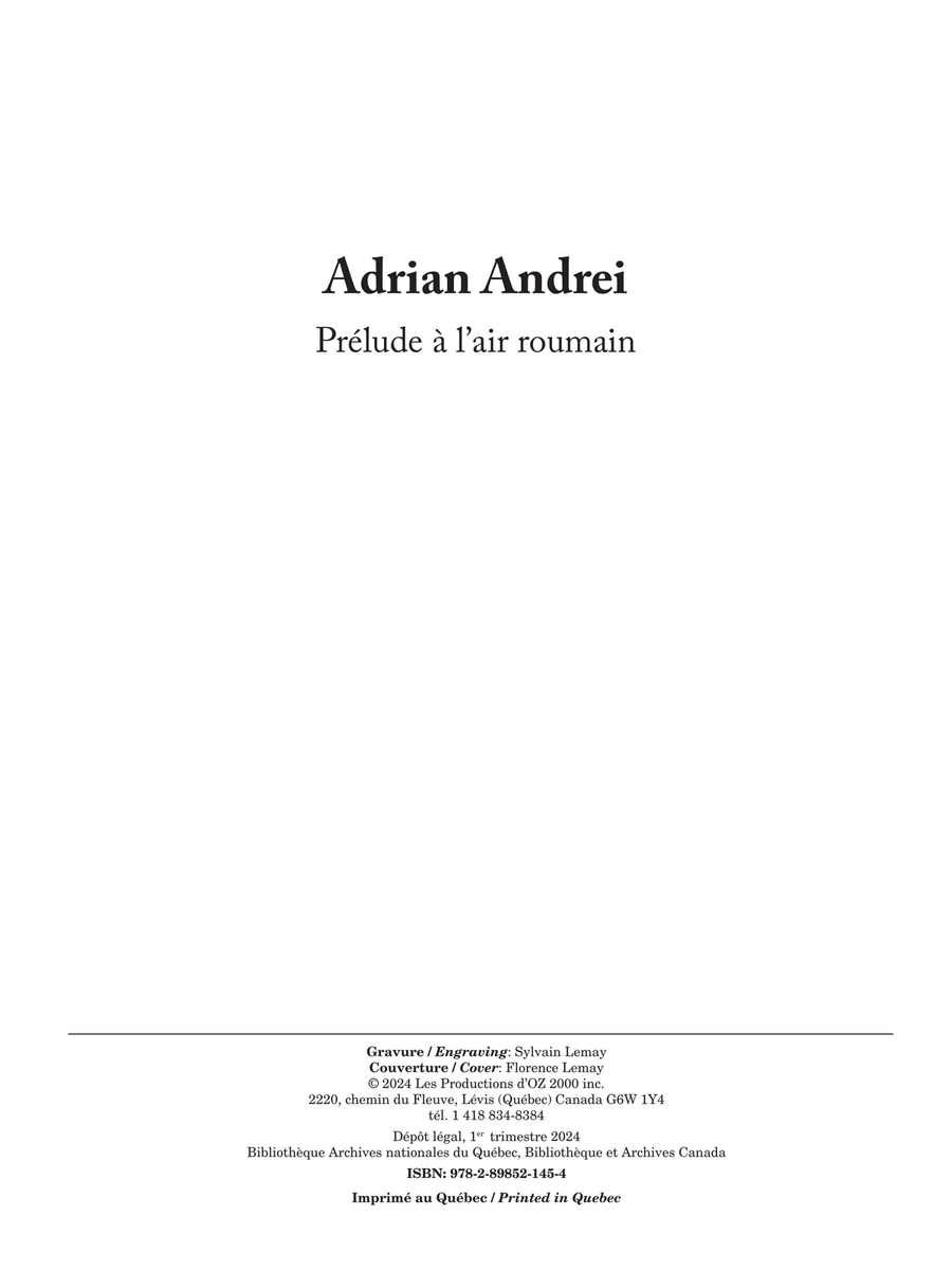 Prélude à l'air roumain Prélude à l'air roumain Classical Guitar scores gallery preview page 1