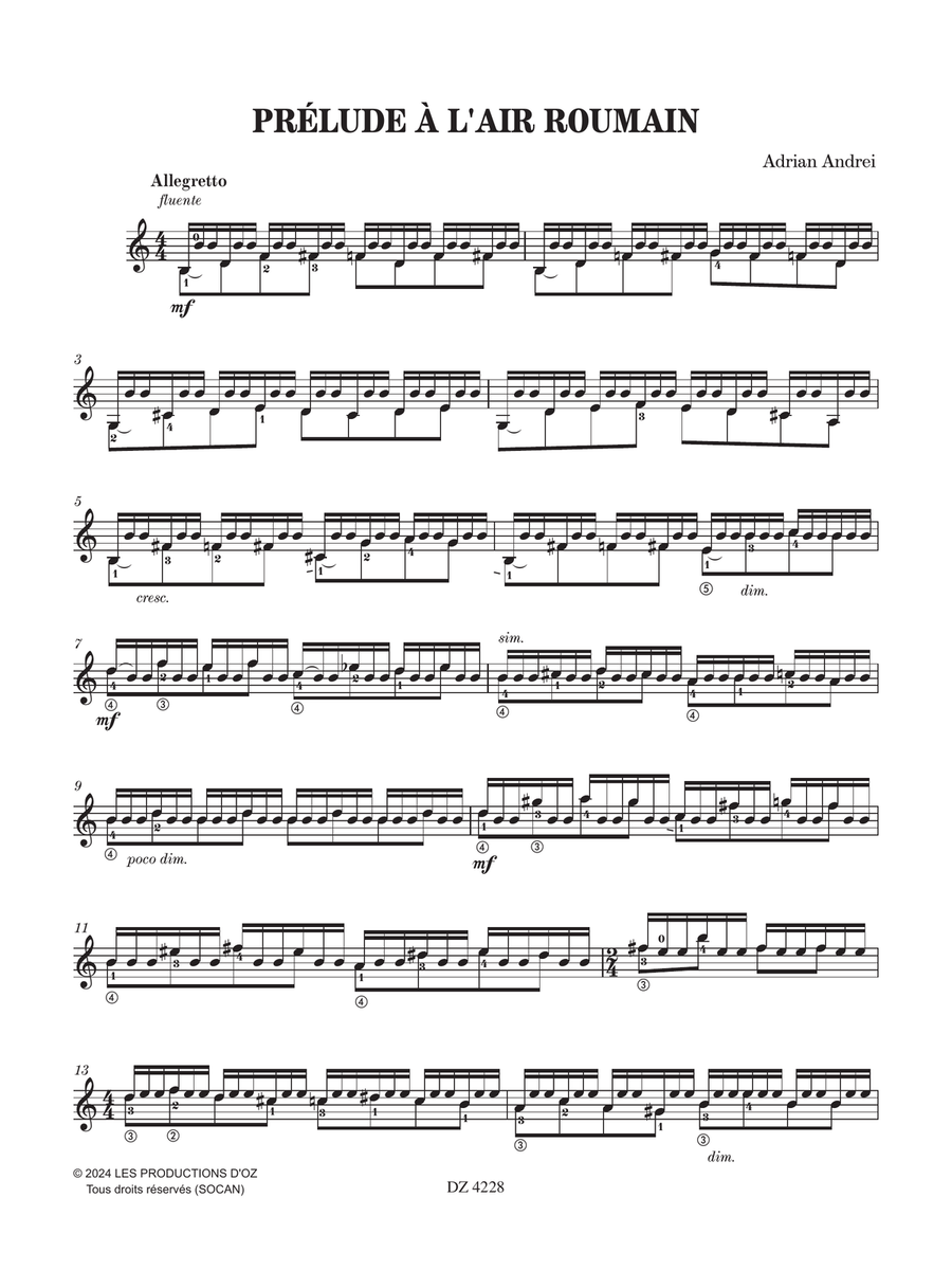 Prélude à l'air roumain Prélude à l'air roumain Classical Guitar scores gallery preview page 3