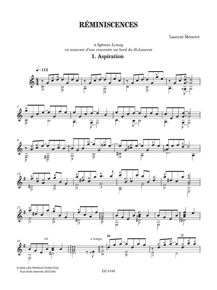 Réminiscences Classical Guitar - Digital Sheet Music page 2