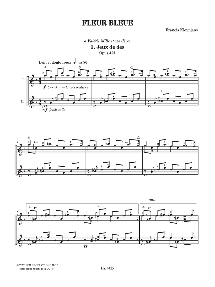 Fleur bleue Fleur bleue Classical Guitar scores gallery preview page 3