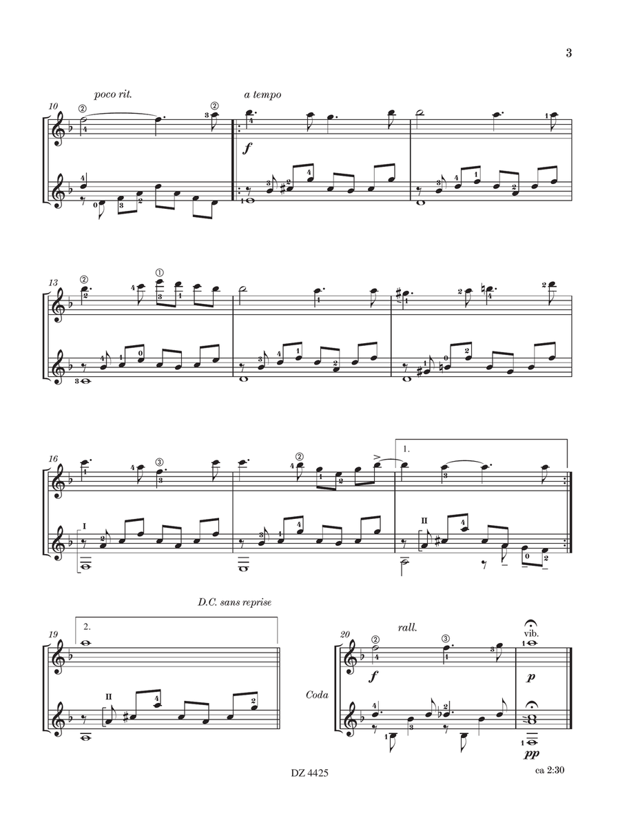Fleur bleue Fleur bleue Classical Guitar scores gallery preview page 4