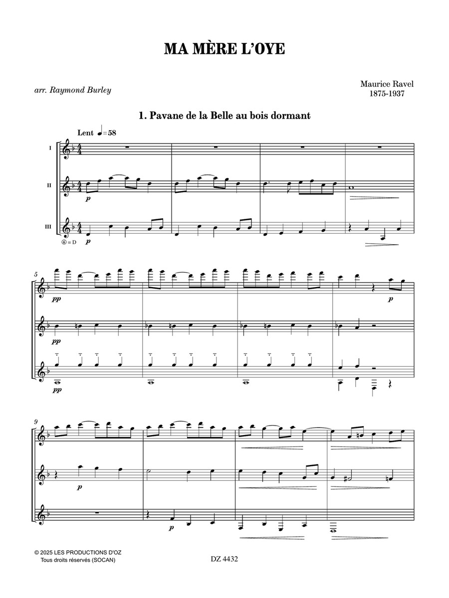 Ma mère l’Oye Guitar Ensemble scores gallery preview page 4