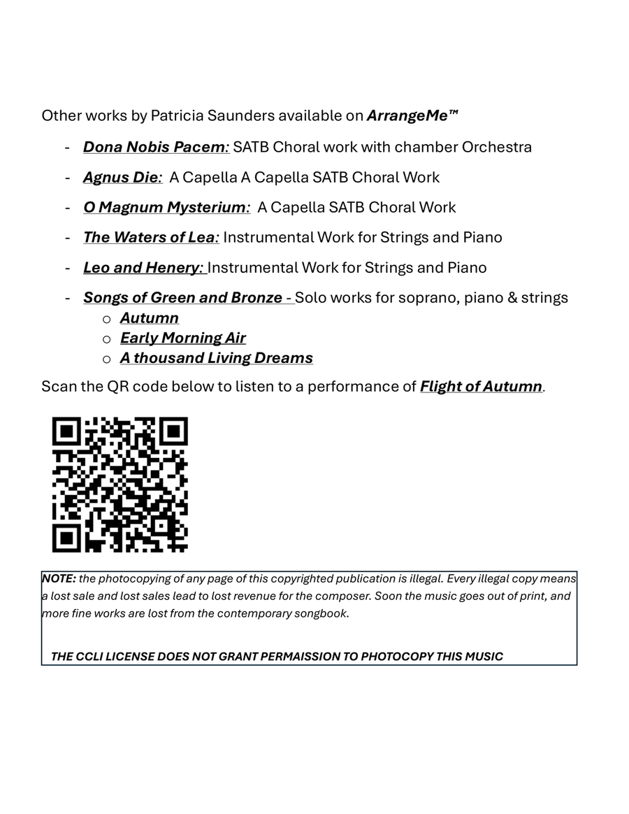 Flight of Autunm Flight of Autunm Chamber Music scores gallery preview page 2