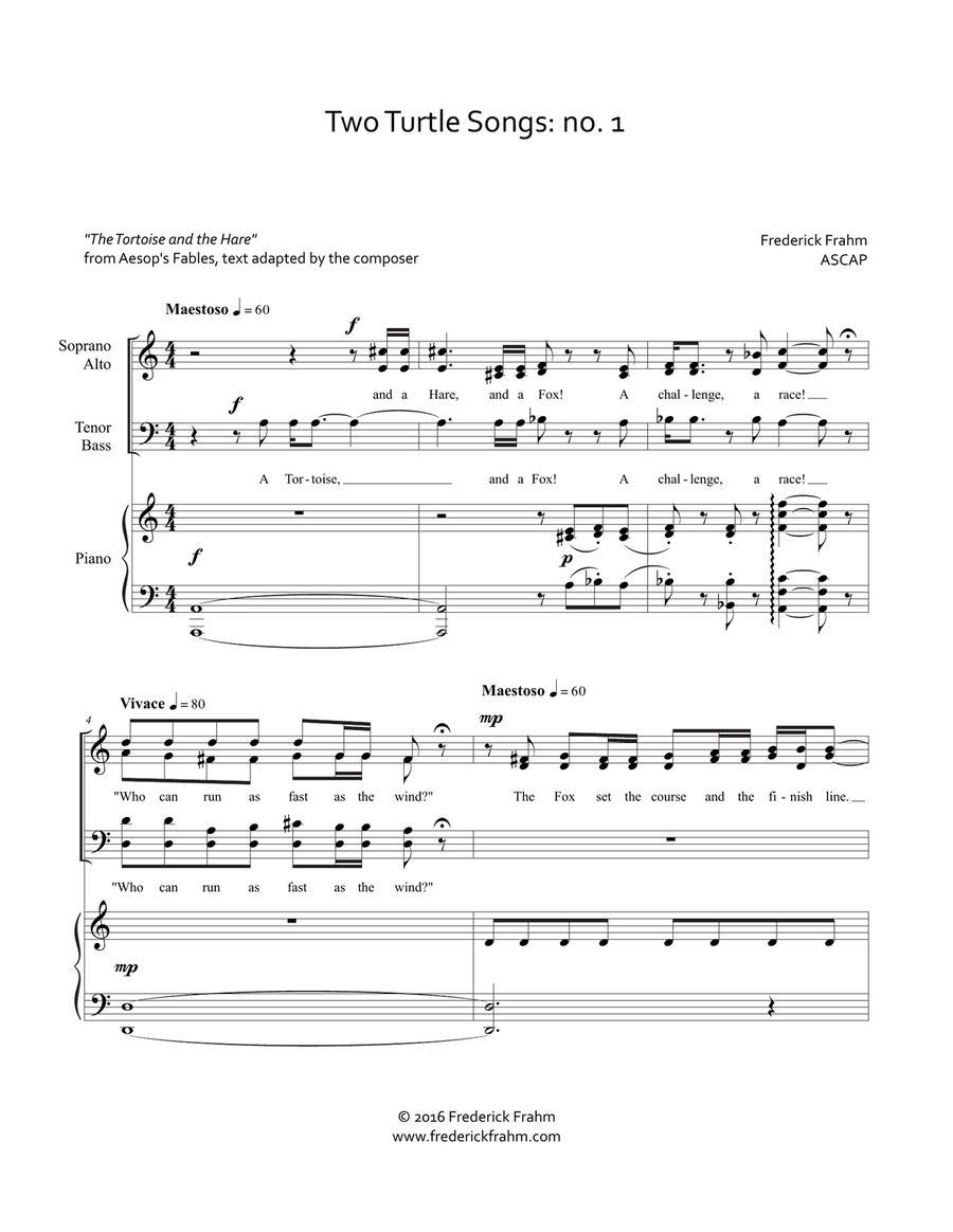 Two Turtle Songs Two Turtle Songs 4-Part scores gallery preview page 1