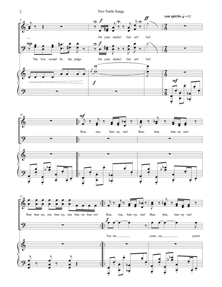 Two Turtle Songs Two Turtle Songs 4-Part scores gallery preview page 2