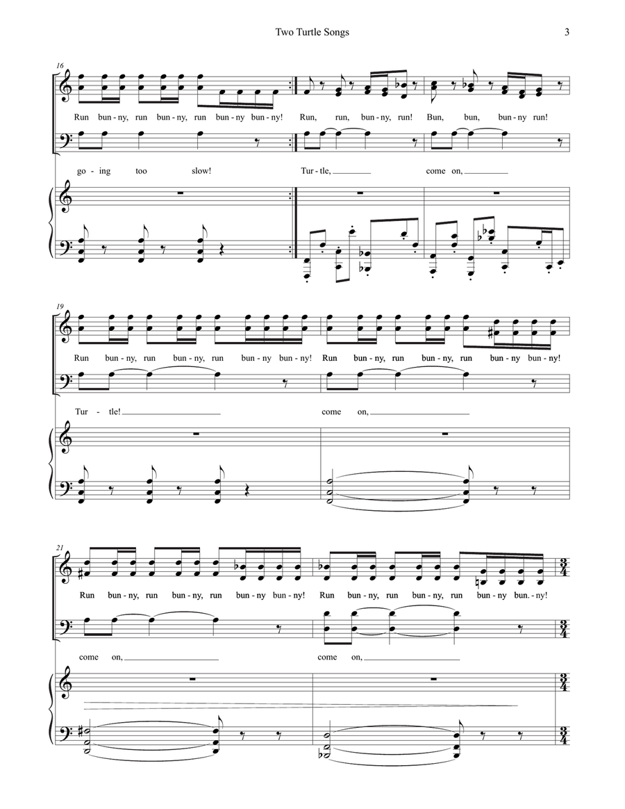 Two Turtle Songs Two Turtle Songs 4-Part scores gallery preview page 3