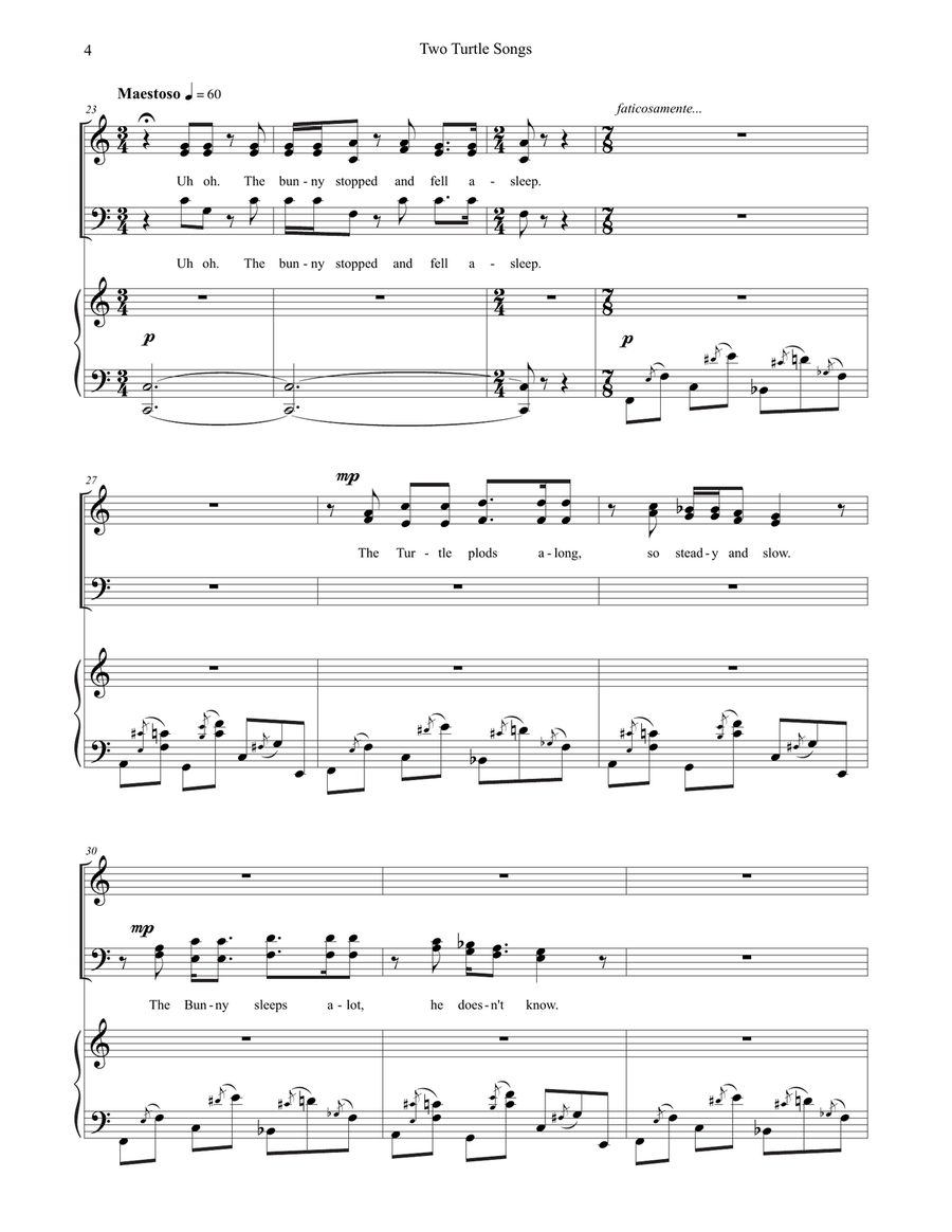 Two Turtle Songs Two Turtle Songs 4-Part scores gallery preview page 4