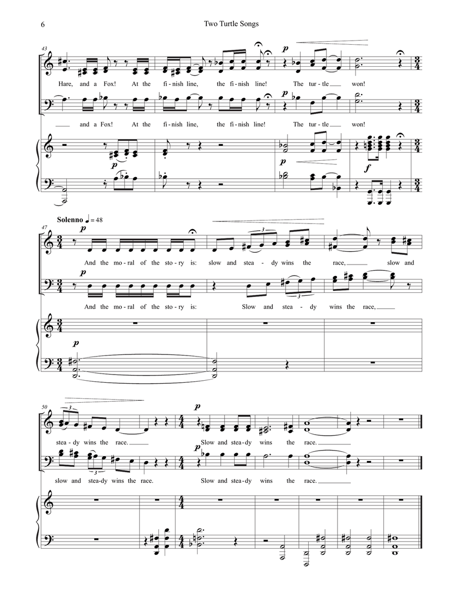 Two Turtle Songs Two Turtle Songs 4-Part scores gallery preview page 6