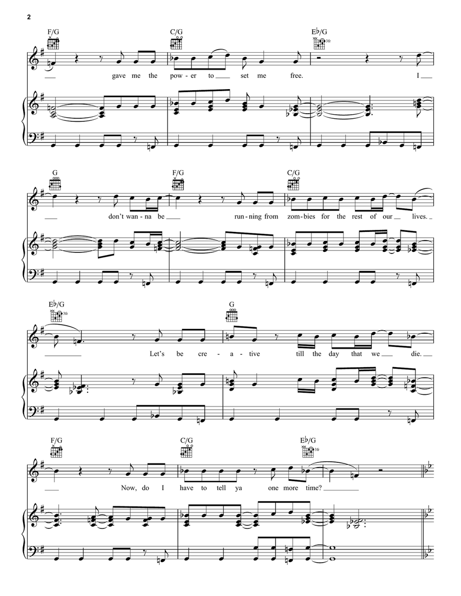 I Feel Alive (from A Minecraft Movie) Piano, Vocal, Guitar scores gallery preview page 2