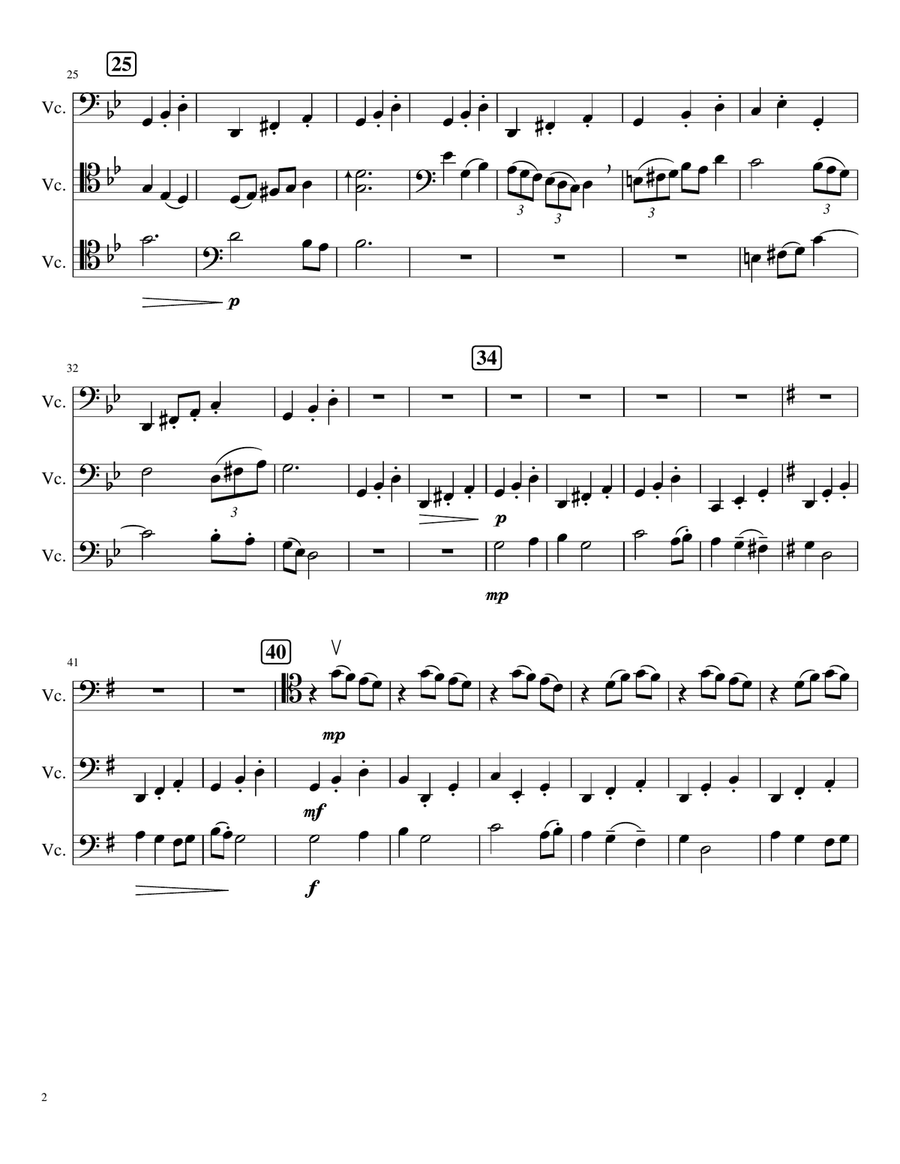 Waltz for Three Cellists Waltz for Three Cellists String Trio scores gallery preview page 2