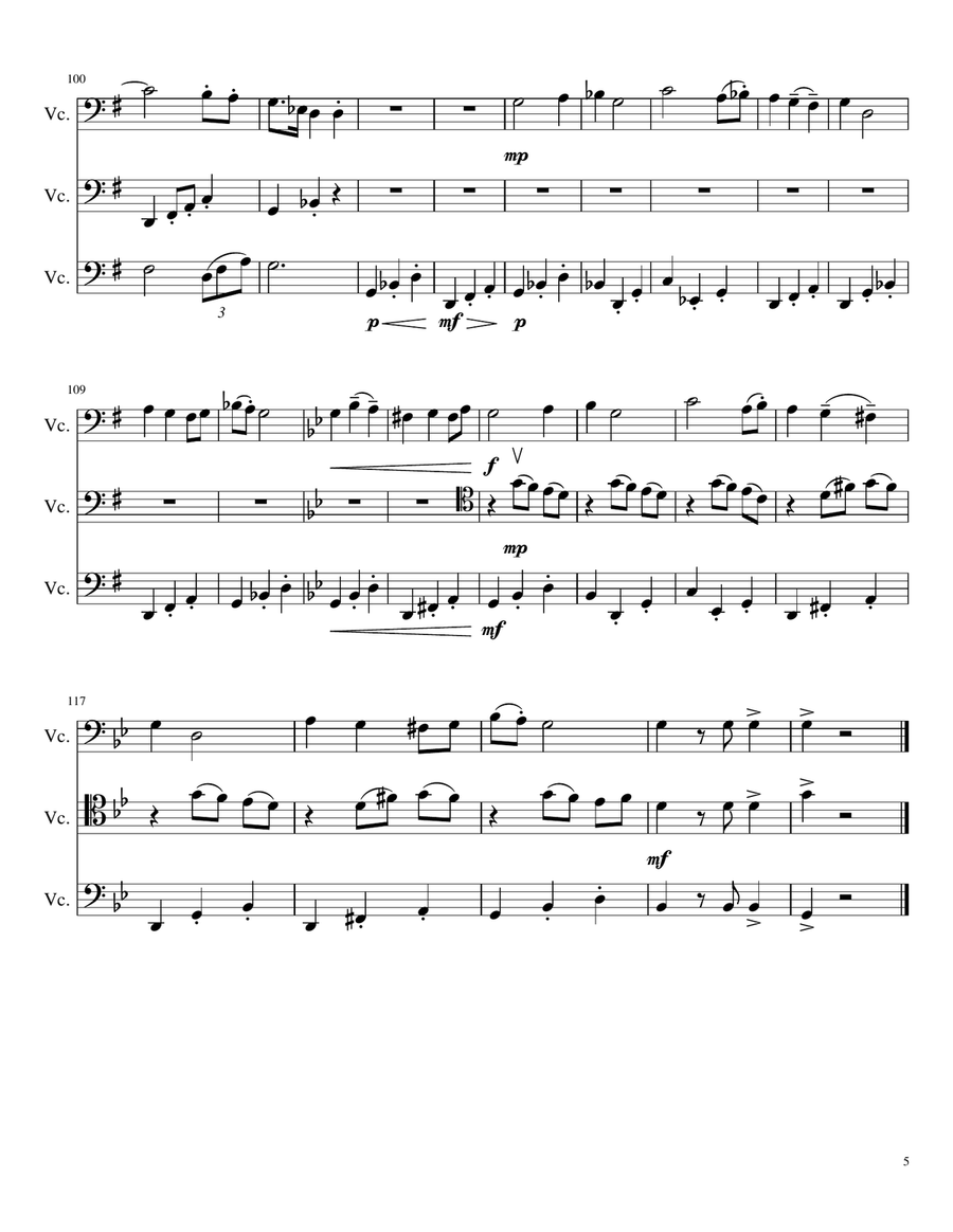Waltz for Three Cellists Waltz for Three Cellists String Trio scores gallery preview page 5