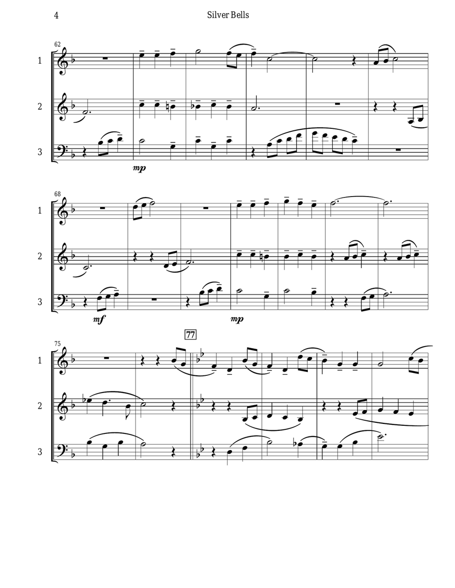 Silver Bells Brass Trio scores gallery preview page 5
