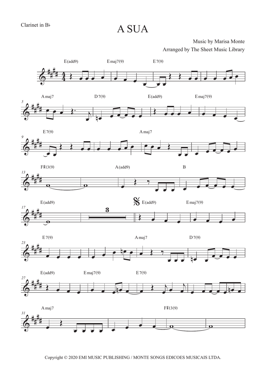 A Sua A Sua B-Flat Clarinet scores gallery preview page 1