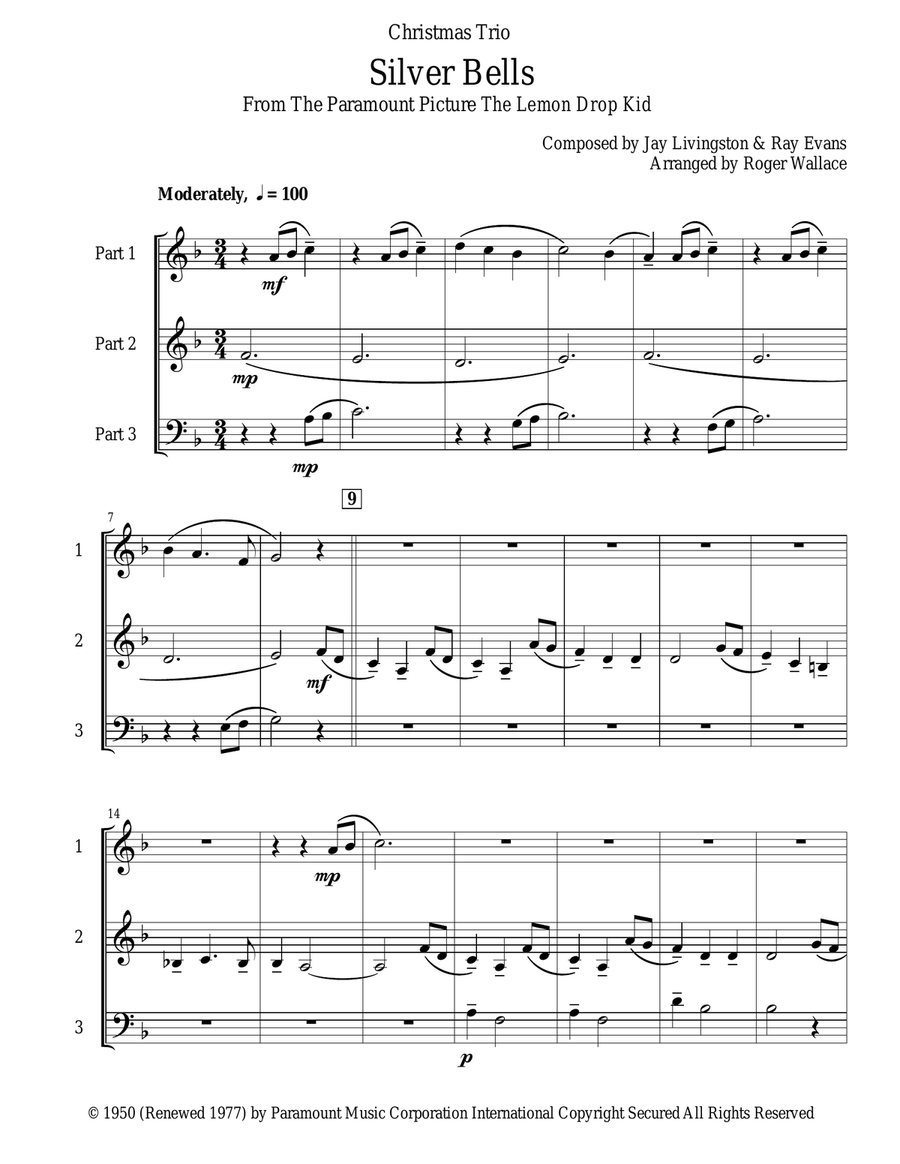 Silver Bells Woodwind Quintet scores gallery preview page 2