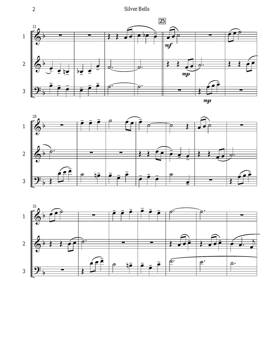 Silver Bells Woodwind Quintet scores gallery preview page 3