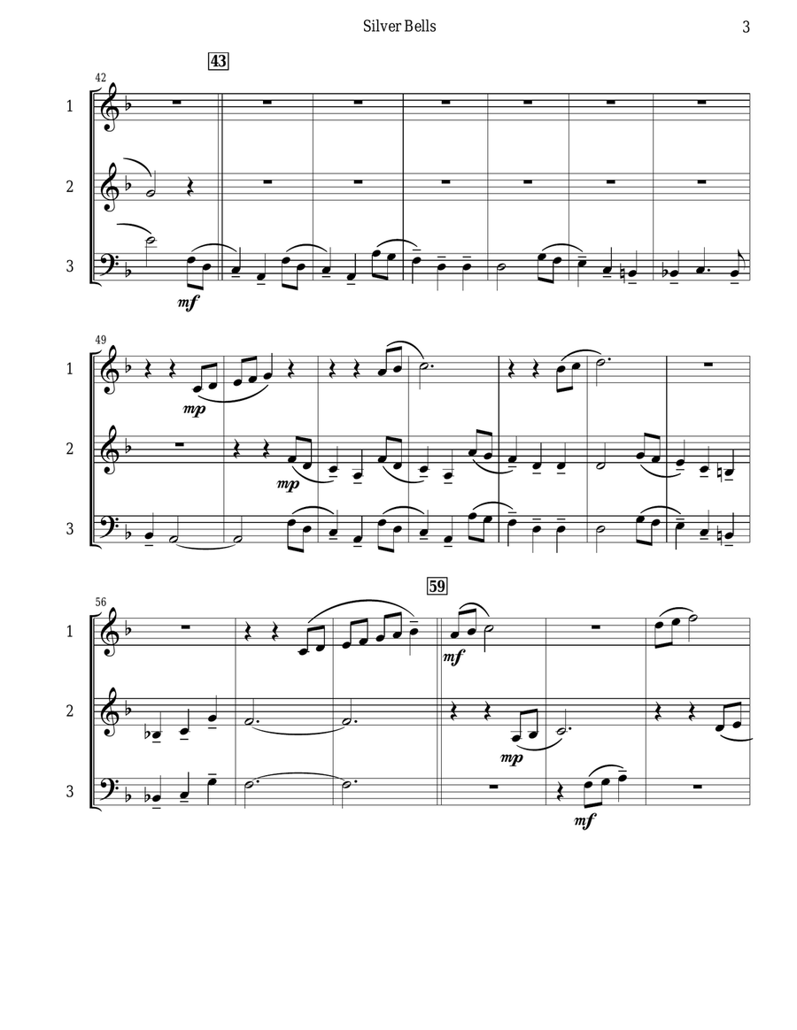 Silver Bells Woodwind Quintet scores gallery preview page 4