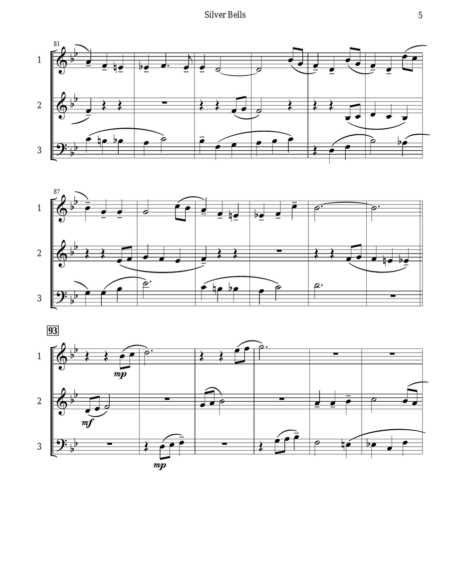 Silver Bells Woodwind Quintet scores gallery preview page 6