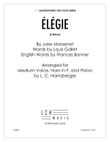 Elegie in E Minor for Medium Voice, Horn in F, and Piano