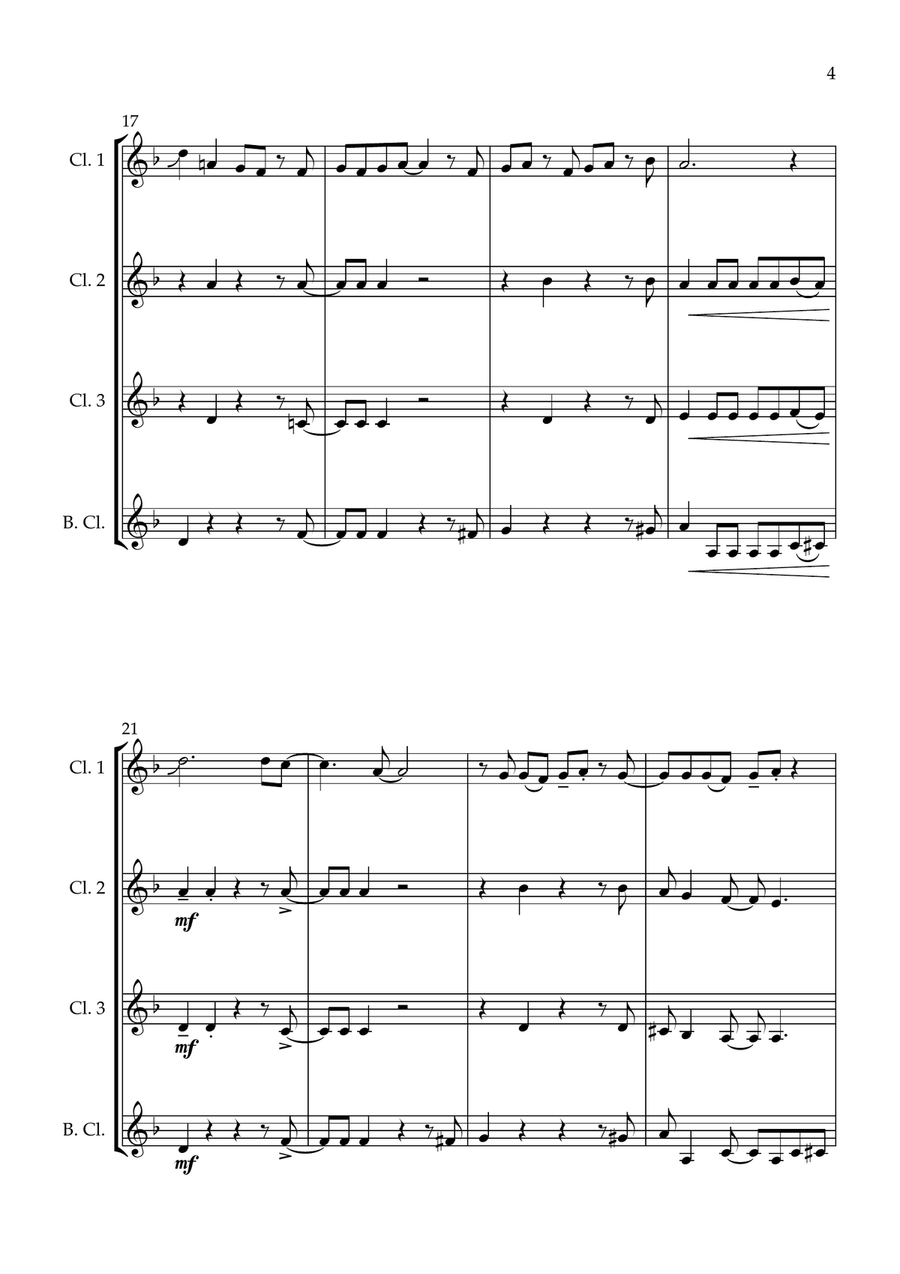 Swagger - for Clarinet Quartet Clarinet Quartet scores gallery preview page 5