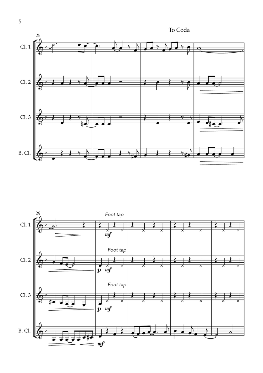 Swagger - for Clarinet Quartet Clarinet Quartet scores gallery preview page 6