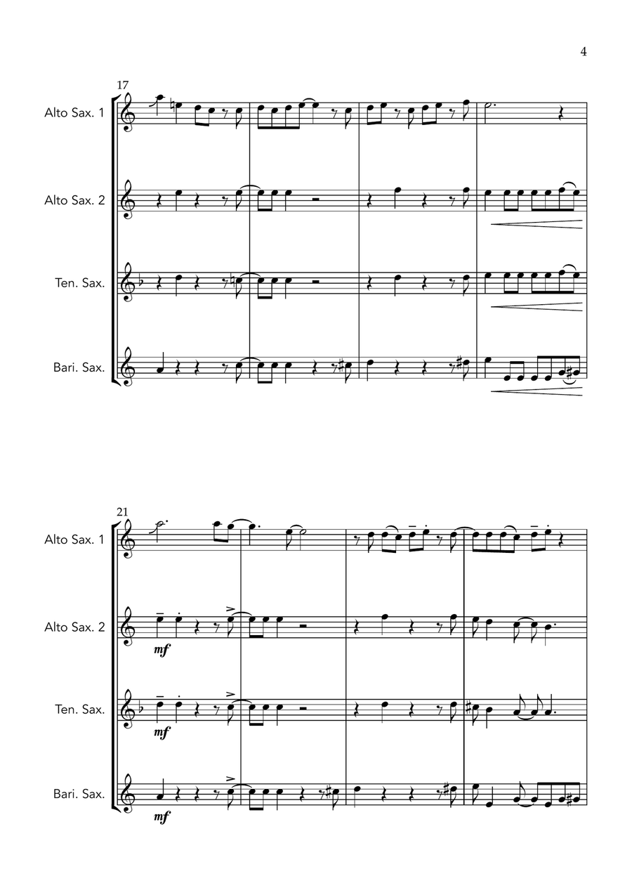 Swagger - for (Flexible) Saxophone Quartet Saxophone Quartet scores gallery preview page 5