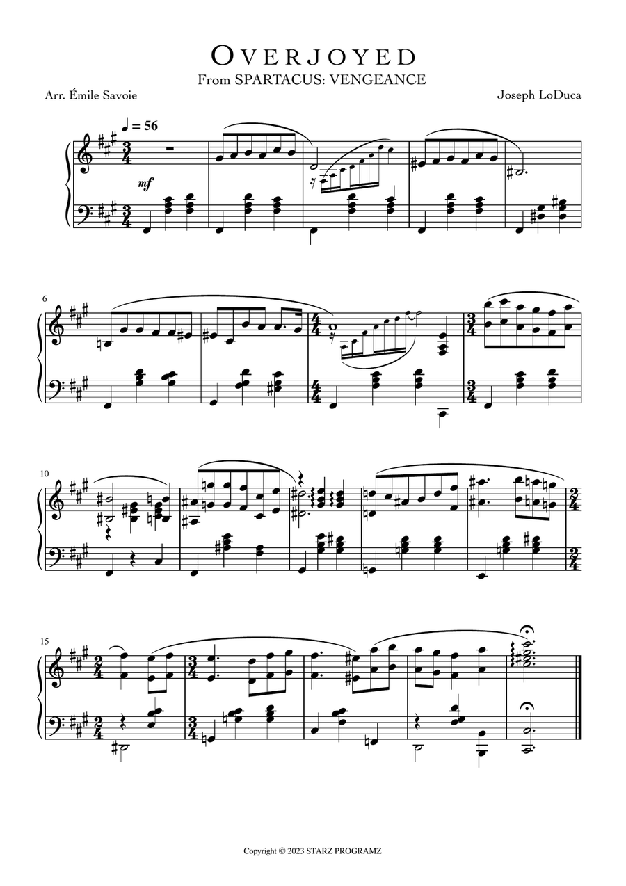 Overjoyed Overjoyed Piano Solo scores gallery preview page 1