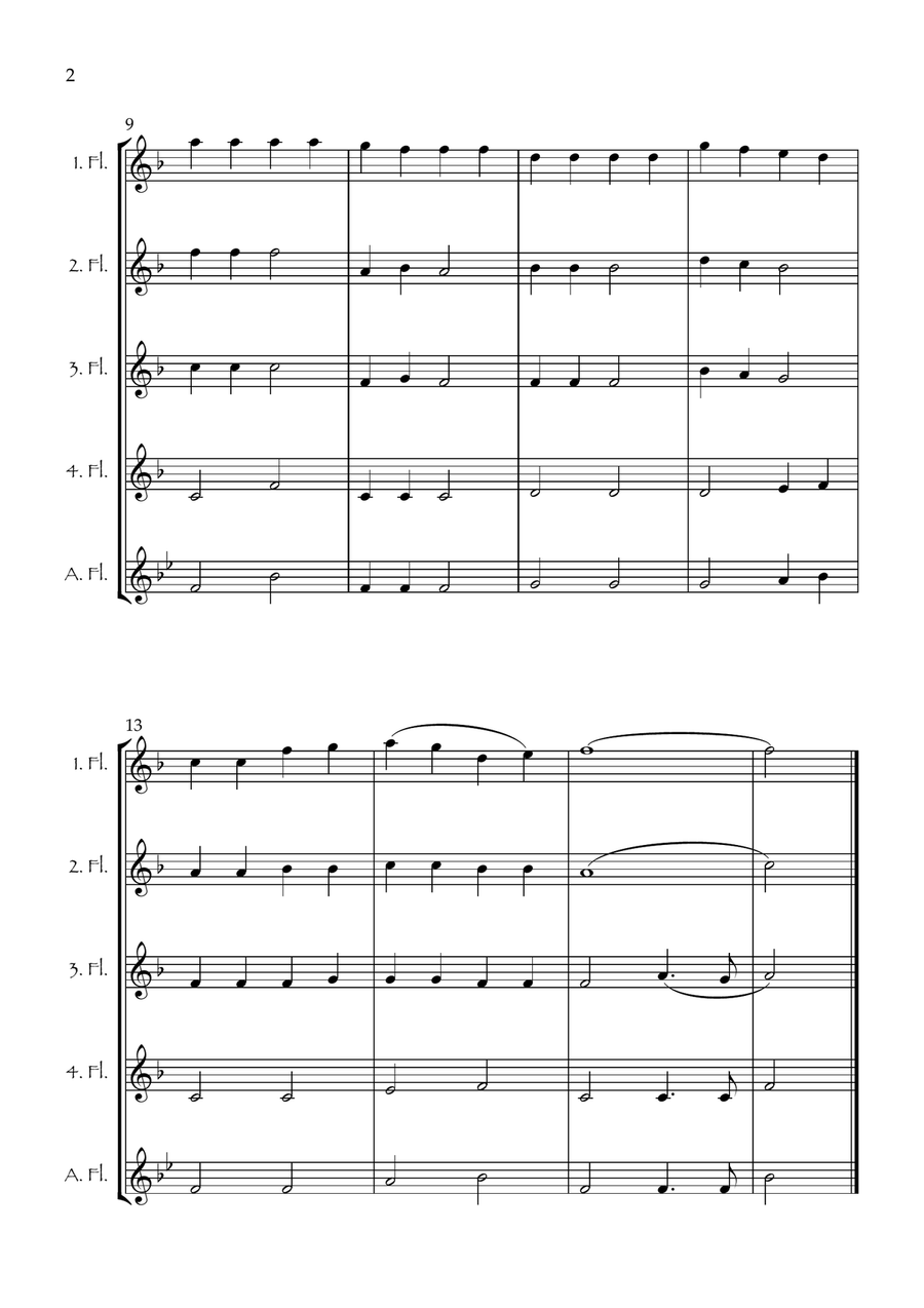 She'll Be Coming 'Round the Mountain for flute quartet Flute Quartet scores gallery preview page 3