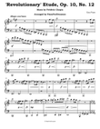 'Revolutionary' Etude, Op. 10, No. 12 - Chopin (Easy Piano)
