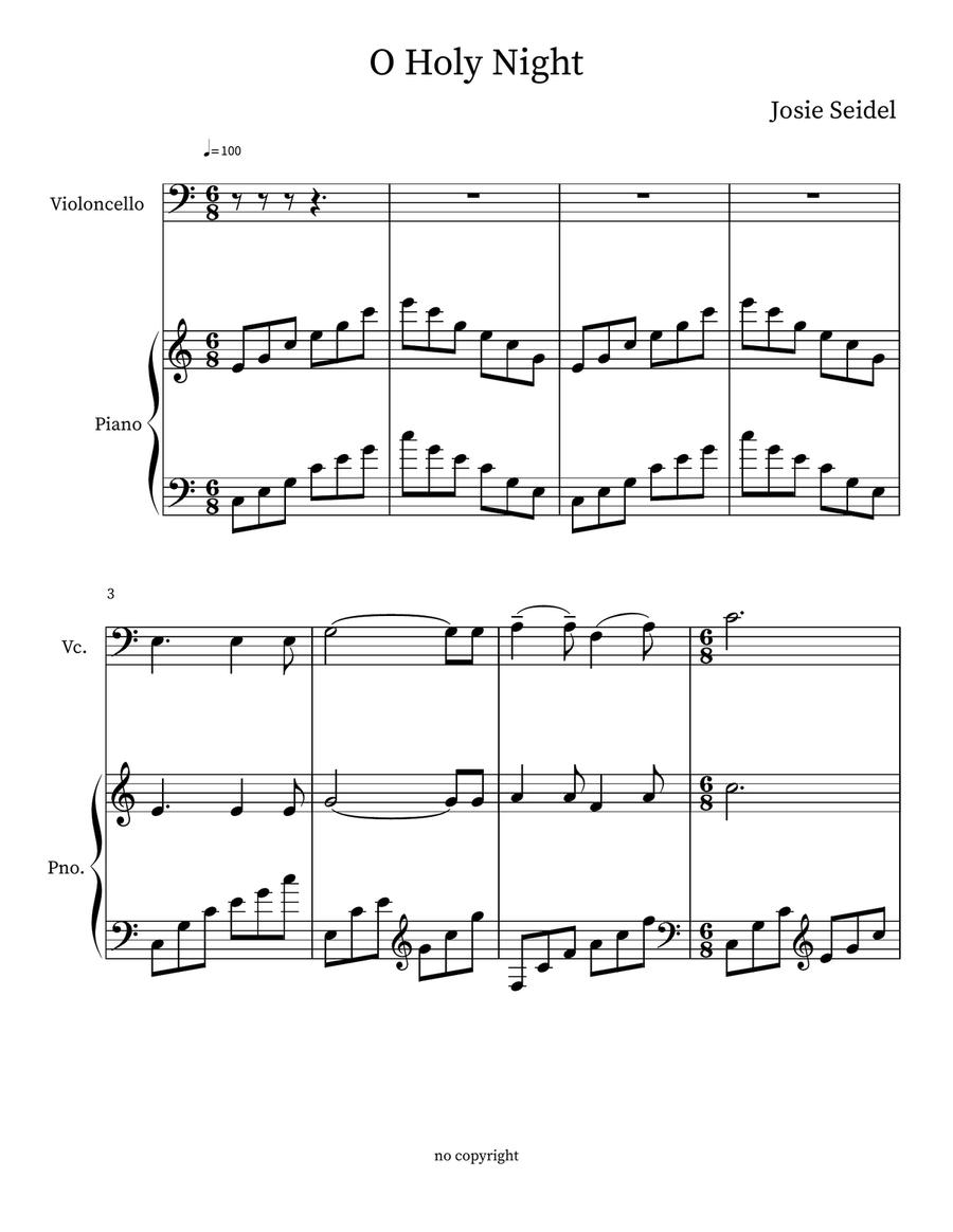 O Holy Night O Holy Night Piano scores gallery preview page 1