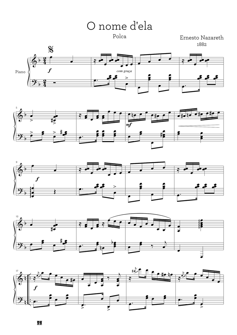 O nome dela O nome dela Chamber Music scores gallery preview page 1