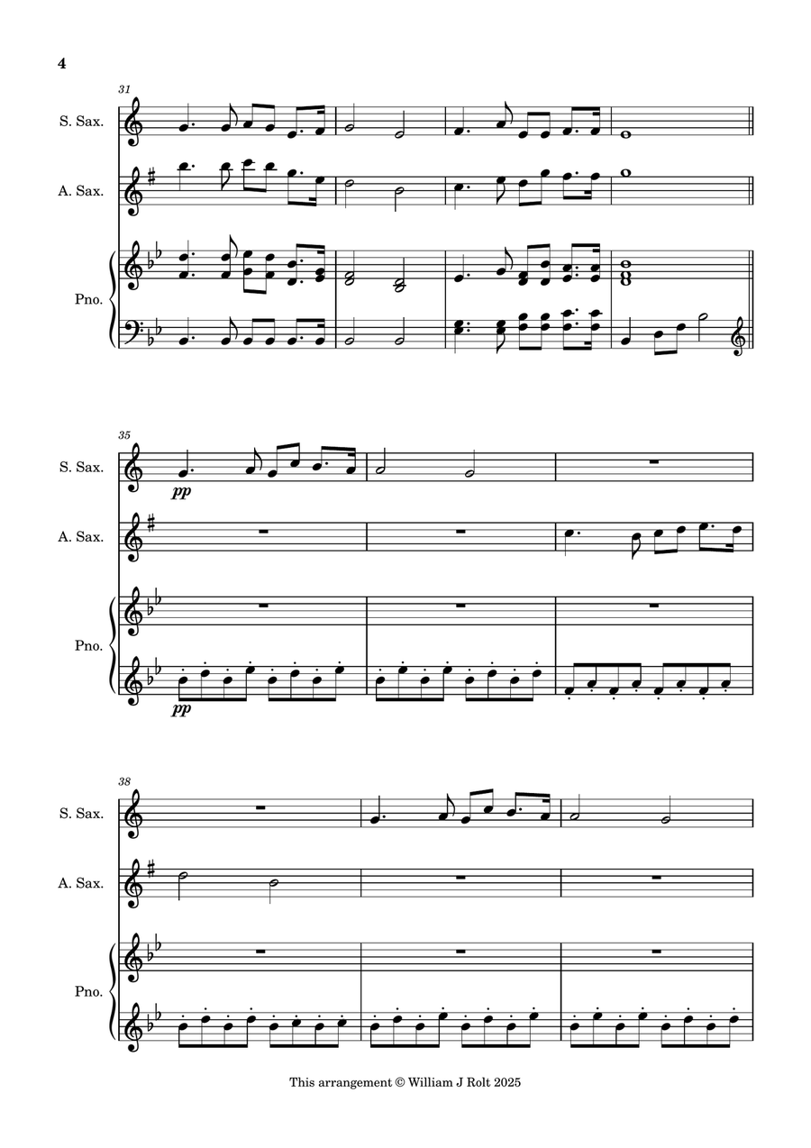 Have you any room for Jesus? (for soprano sax, alto sax and piano) Soprano Saxophone scores gallery preview page 4