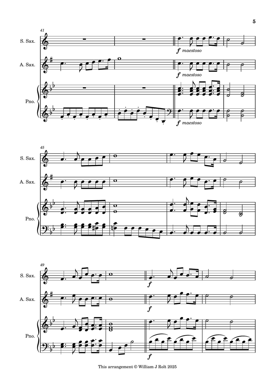 Have you any room for Jesus? (for soprano sax, alto sax and piano) Soprano Saxophone scores gallery preview page 5