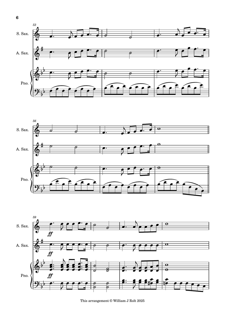 Have you any room for Jesus? (for soprano sax, alto sax and piano) Soprano Saxophone scores gallery preview page 6