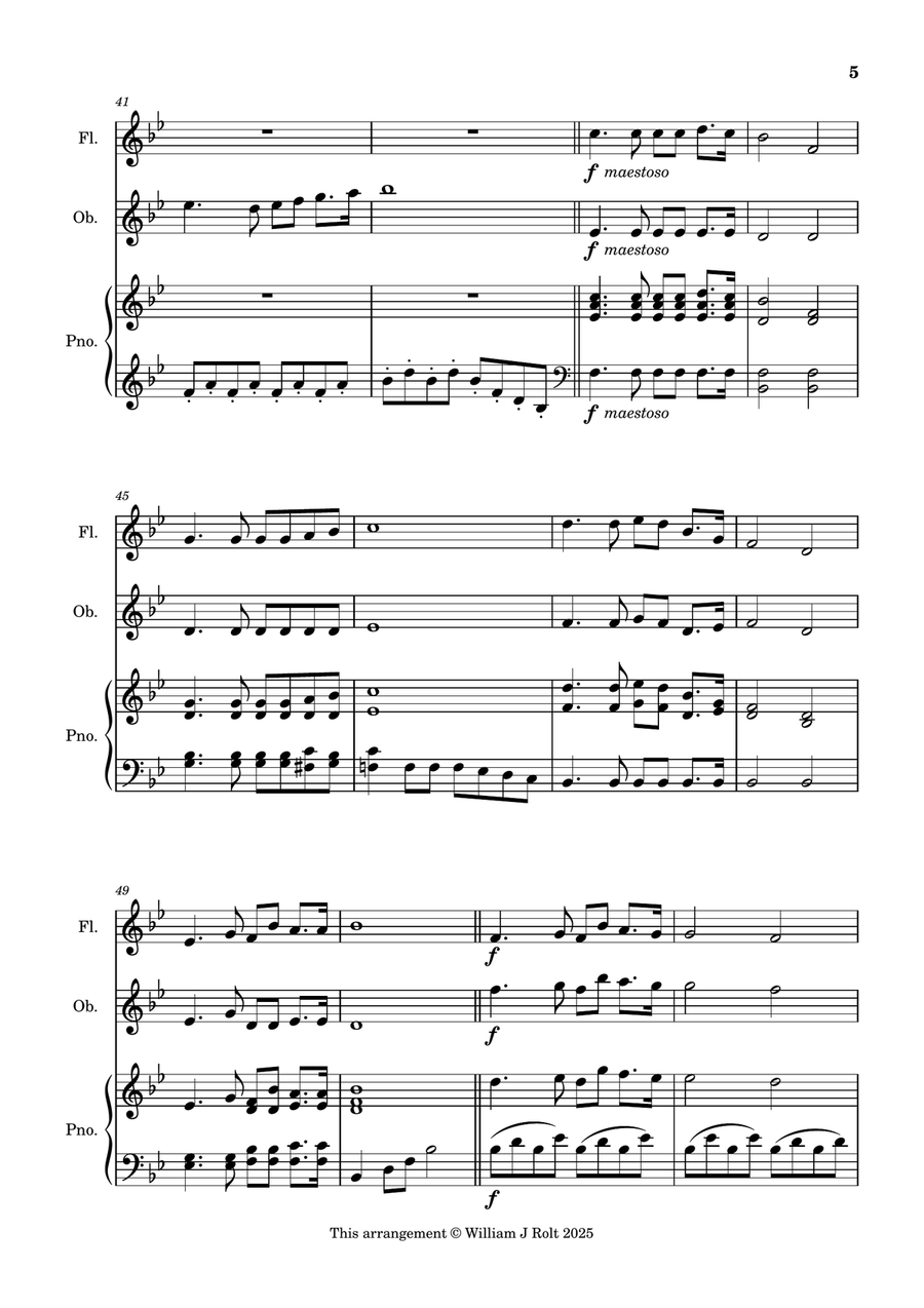 Have you any room for Jesus? (for flute, oboe and piano) Woodwind Duet scores gallery preview page 5