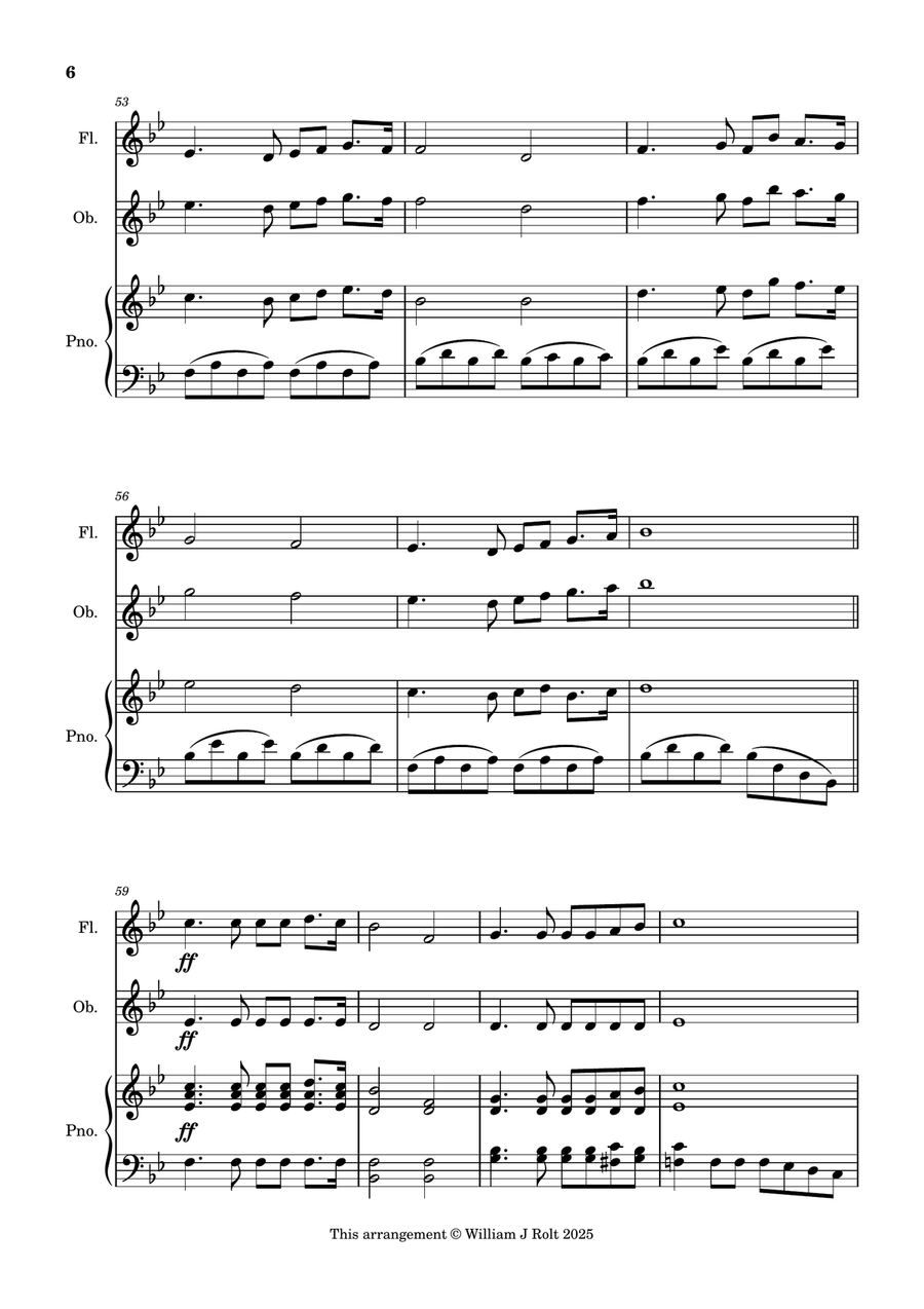 Have you any room for Jesus? (for flute, oboe and piano) Woodwind Duet scores gallery preview page 6