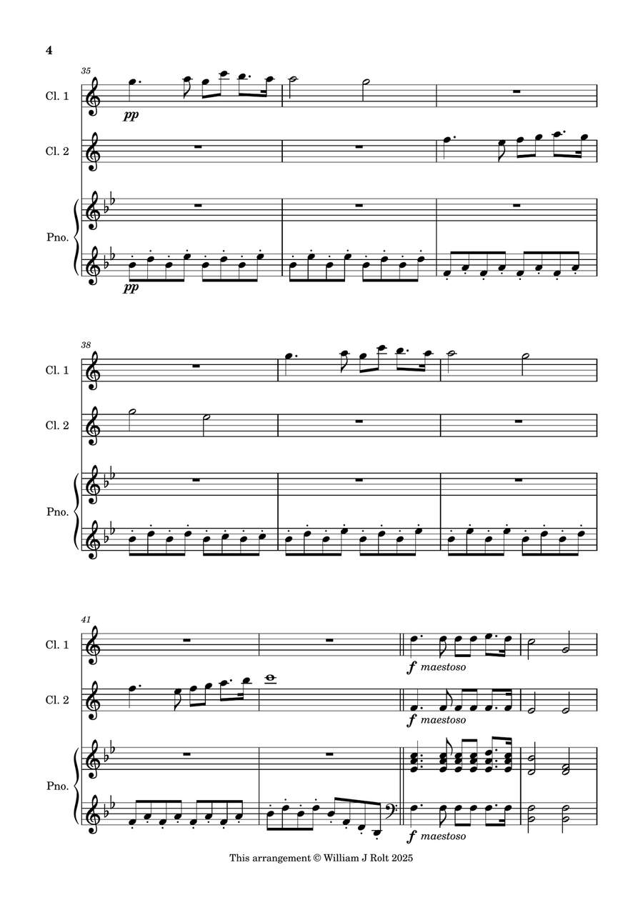 Have you any room for Jesus? (for 2 clarinets and piano) Clarinet Duet scores gallery preview page 4