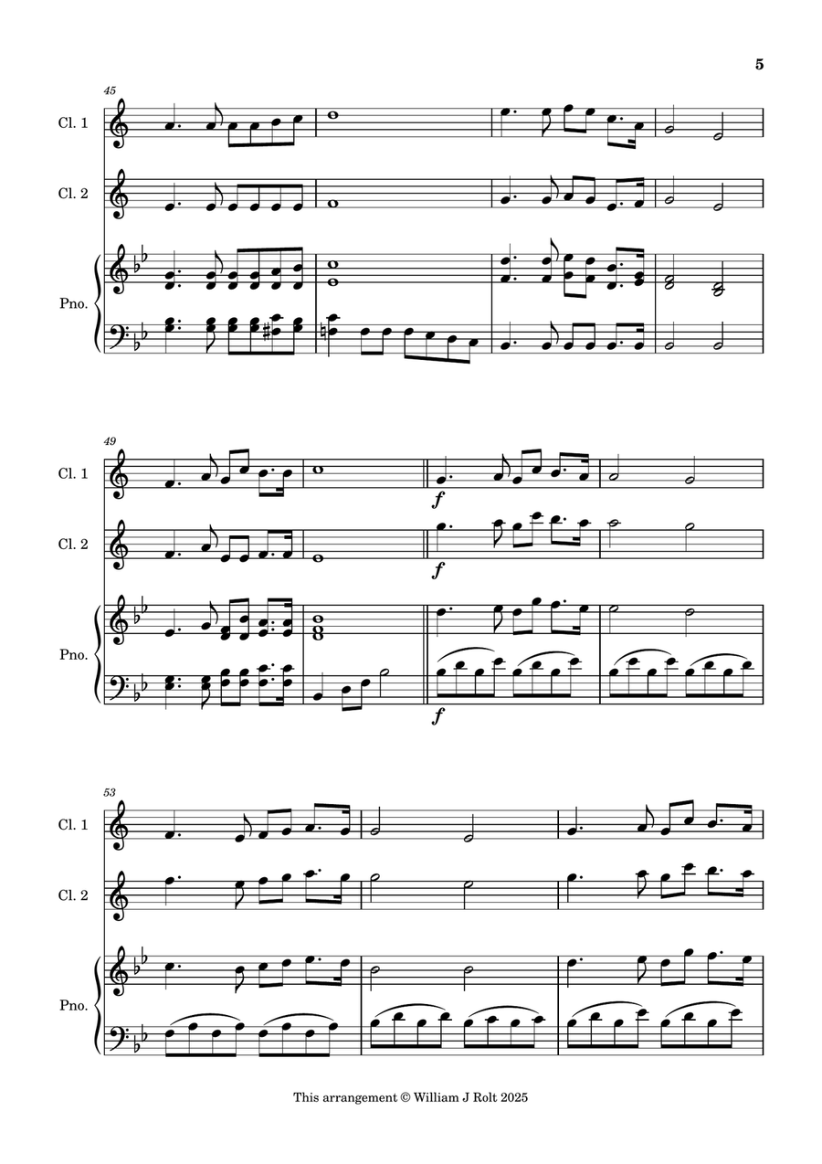 Have you any room for Jesus? (for 2 clarinets and piano) Clarinet Duet scores gallery preview page 5