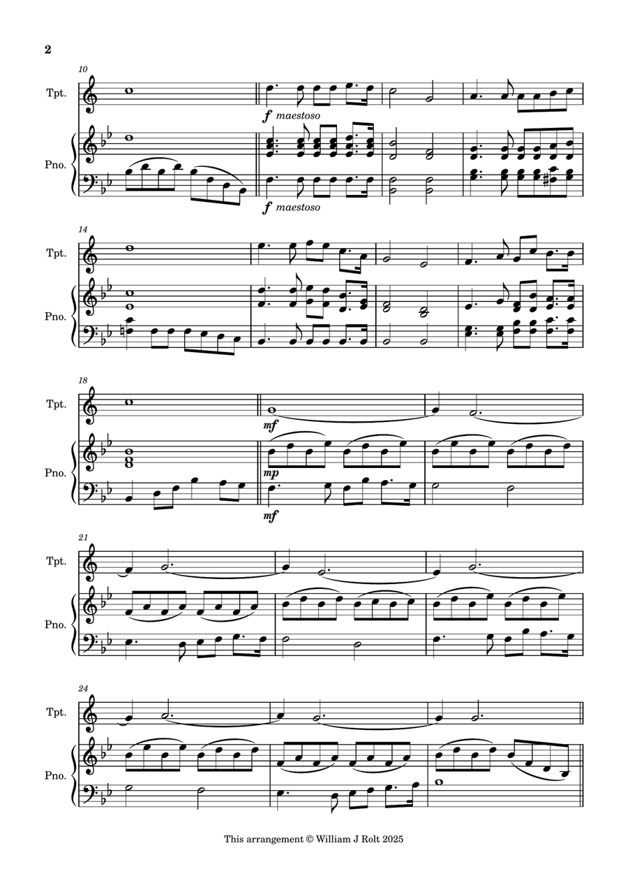 Have you any room for Jesus? (for trumpet and piano) B-Flat Trumpet scores gallery preview page 2