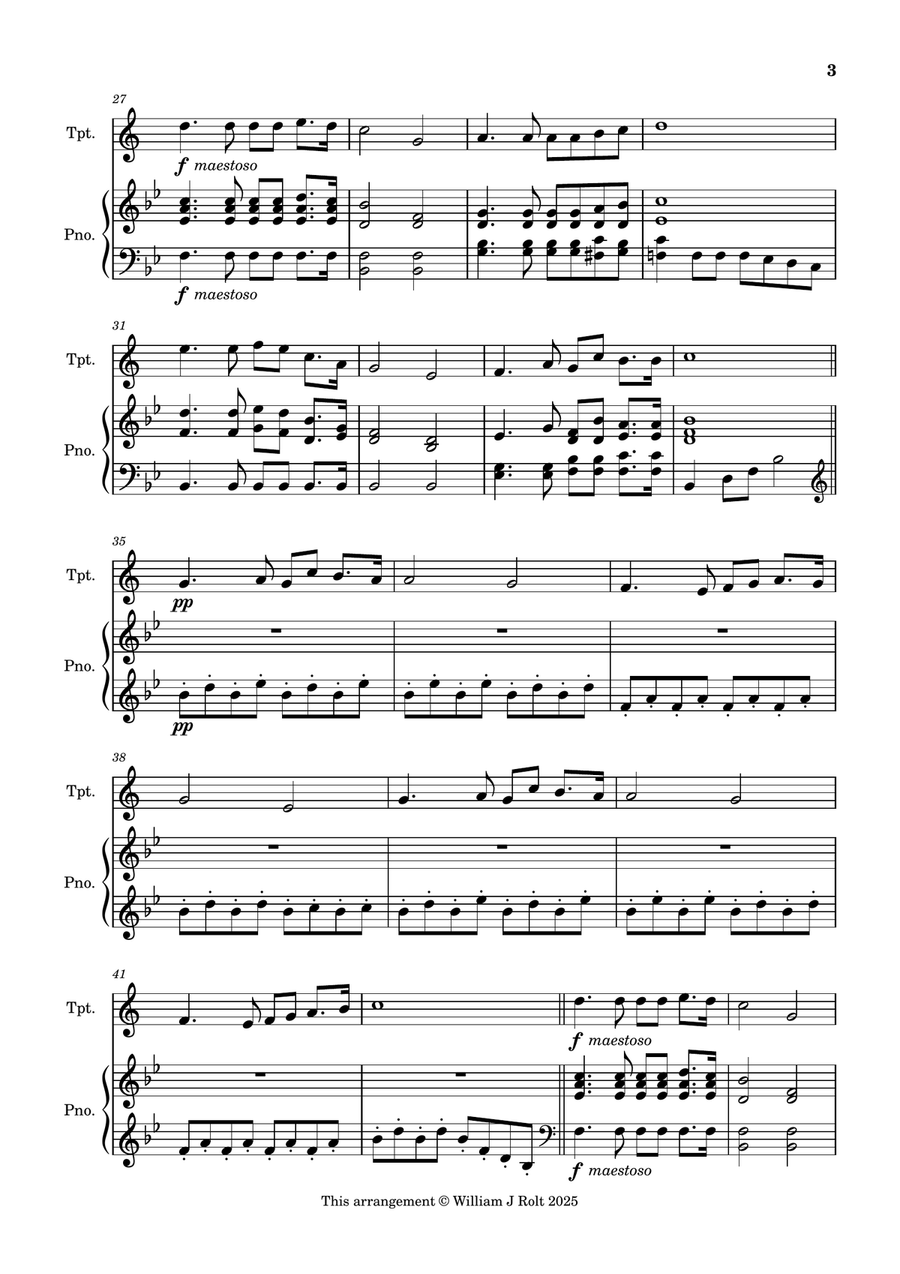 Have you any room for Jesus? (for trumpet and piano) B-Flat Trumpet scores gallery preview page 3
