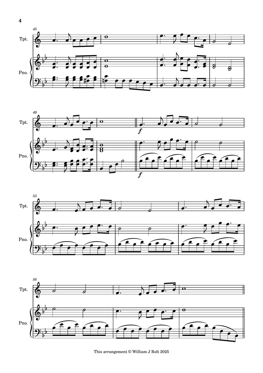 Have you any room for Jesus? (for trumpet and piano) B-Flat Trumpet scores gallery preview page 4
