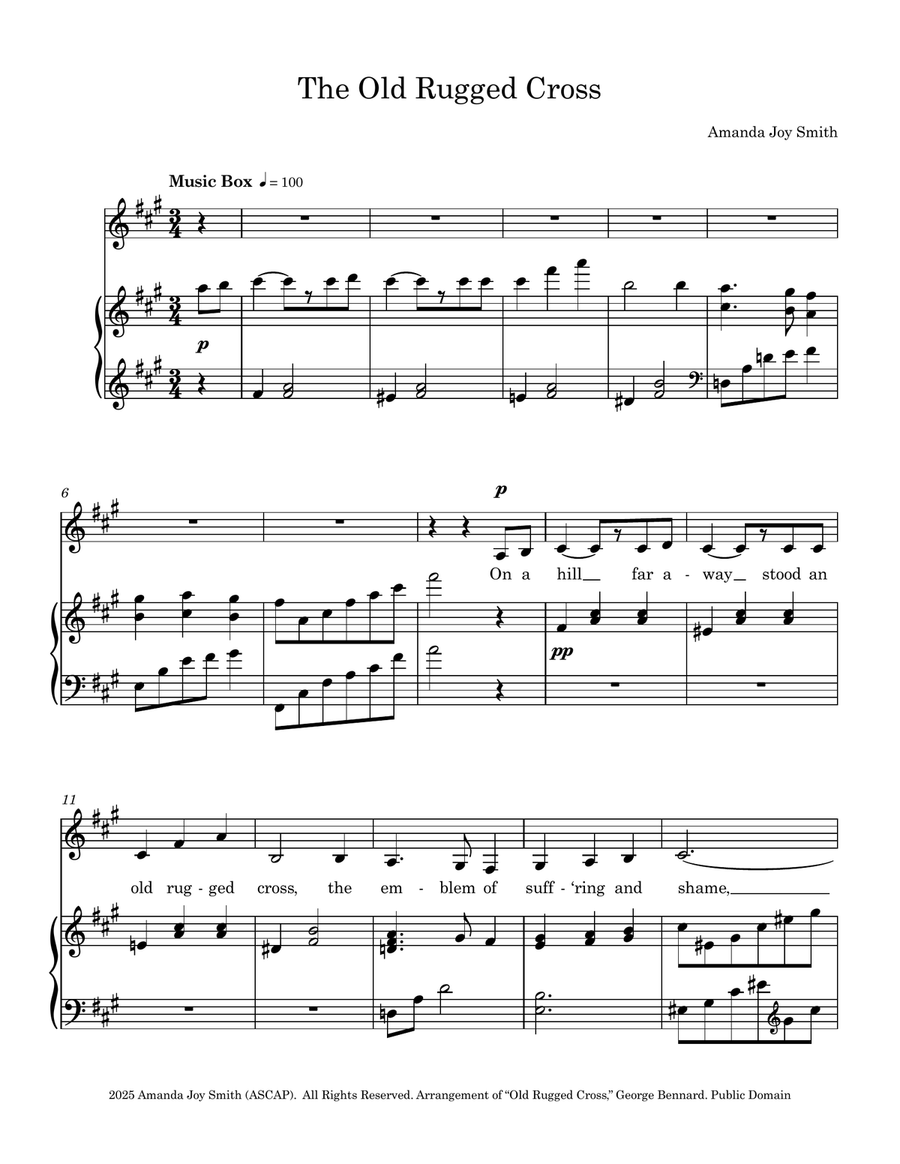 The Old Rugged Cross Piano, Vocal scores gallery preview page 1