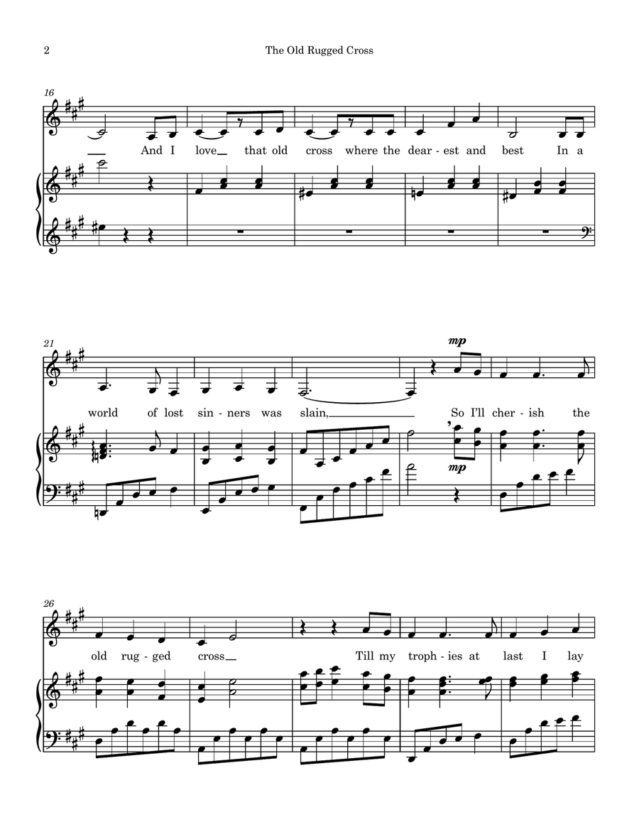 The Old Rugged Cross Piano, Vocal scores gallery preview page 2