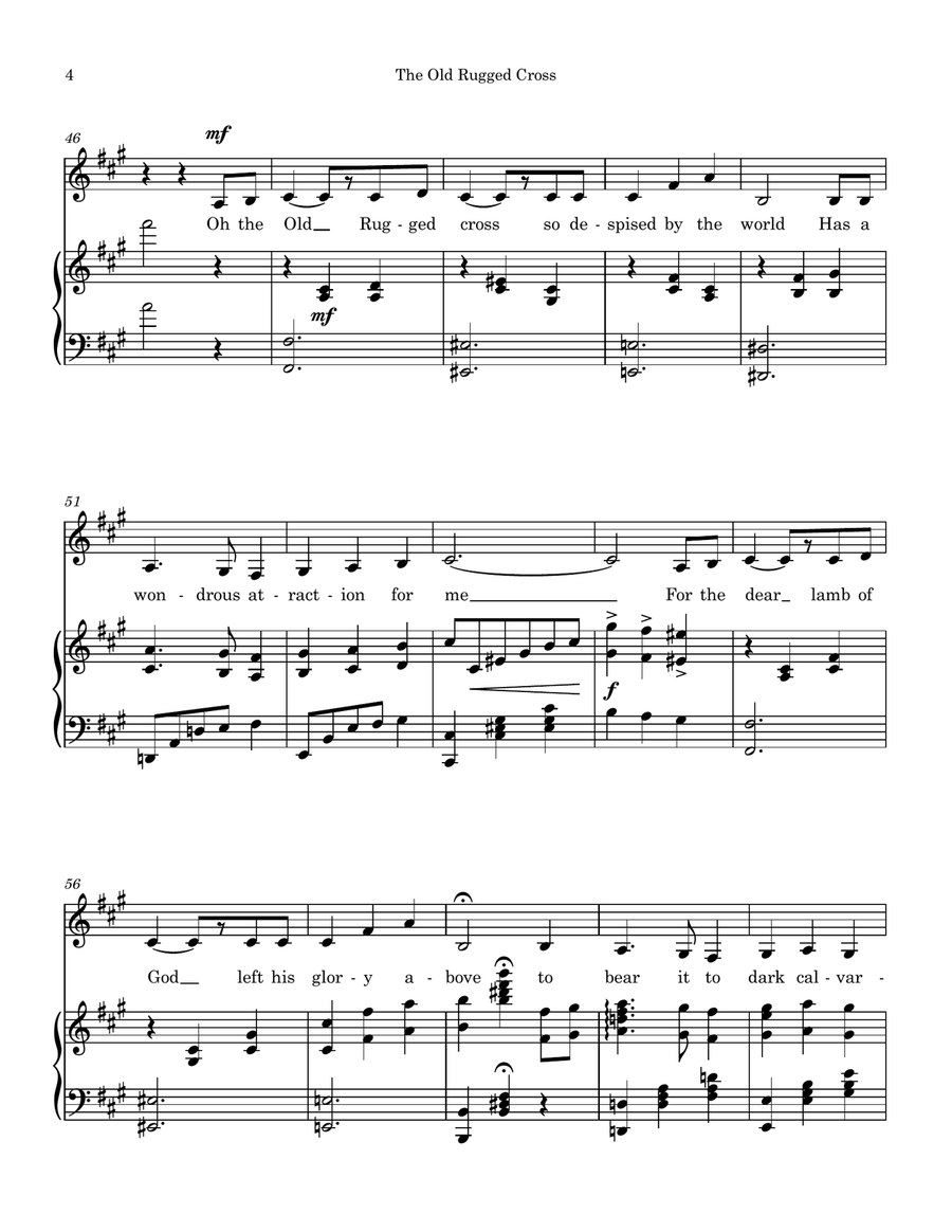 The Old Rugged Cross Piano, Vocal scores gallery preview page 4