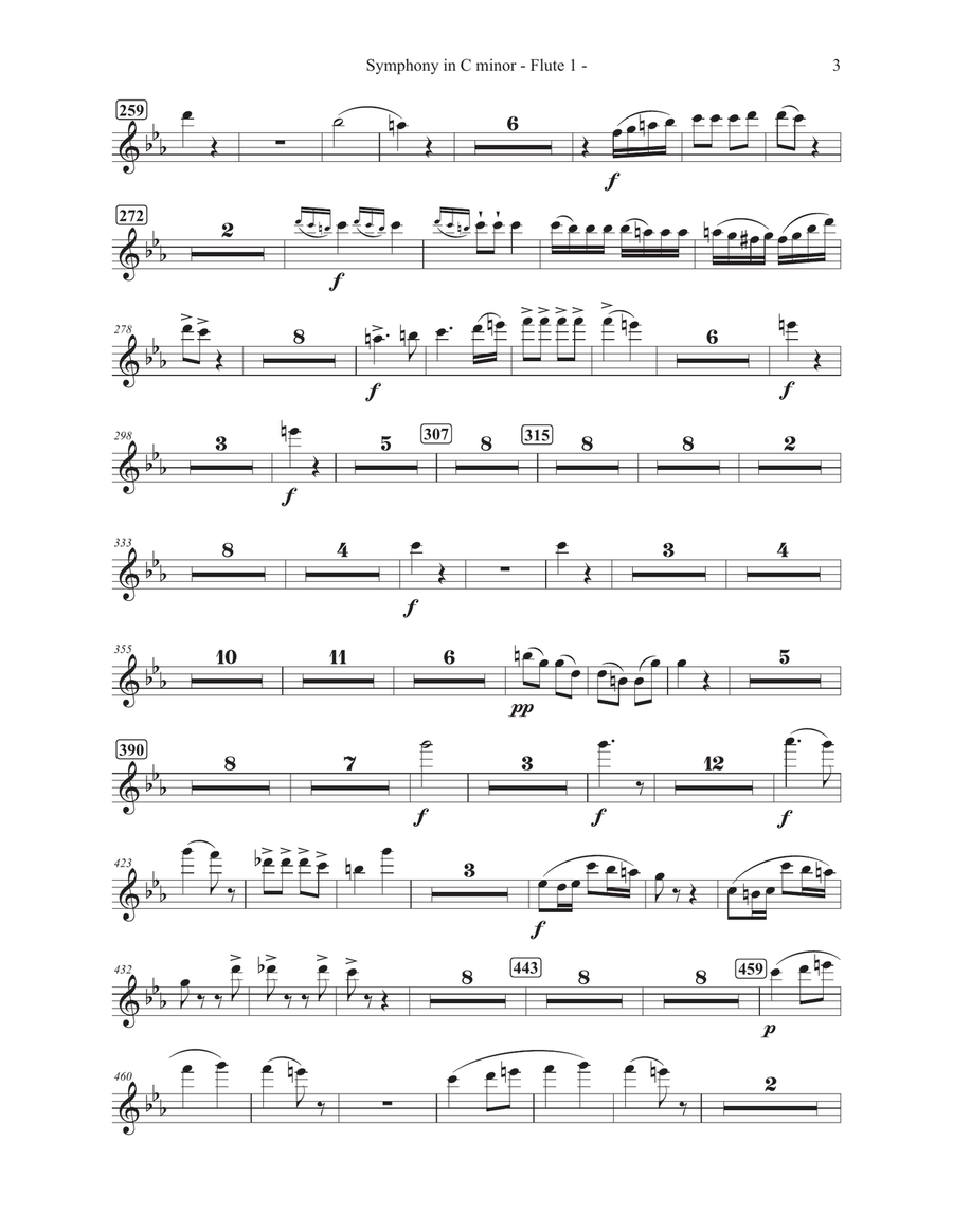 Symphony in A Minor Complete Set of Parts Full Orchestra scores gallery preview page 6
