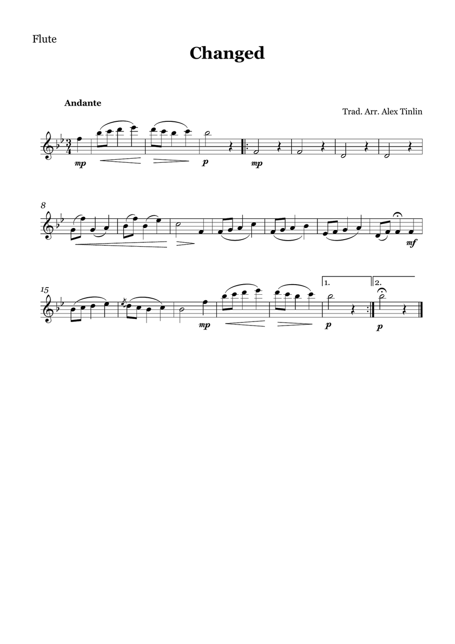 Changed Changed Woodwind Quartet scores gallery preview page 3