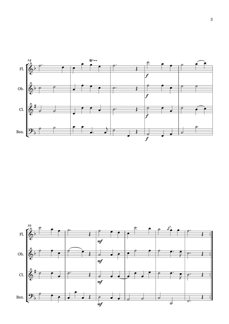Come, All My Comrades Come, All My Comrades Woodwind Quartet scores gallery preview page 3