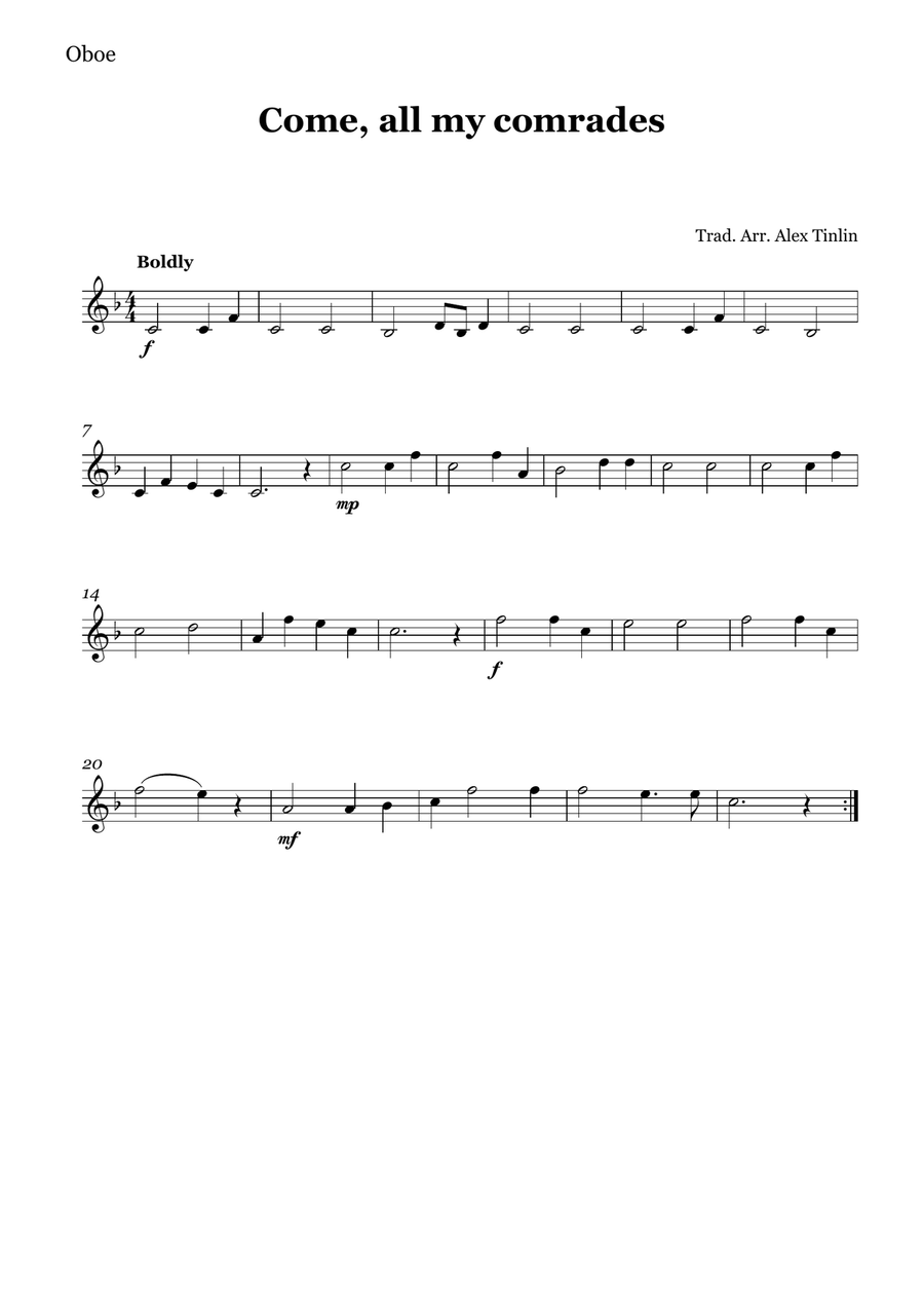Come, All My Comrades Come, All My Comrades Woodwind Quartet scores gallery preview page 4