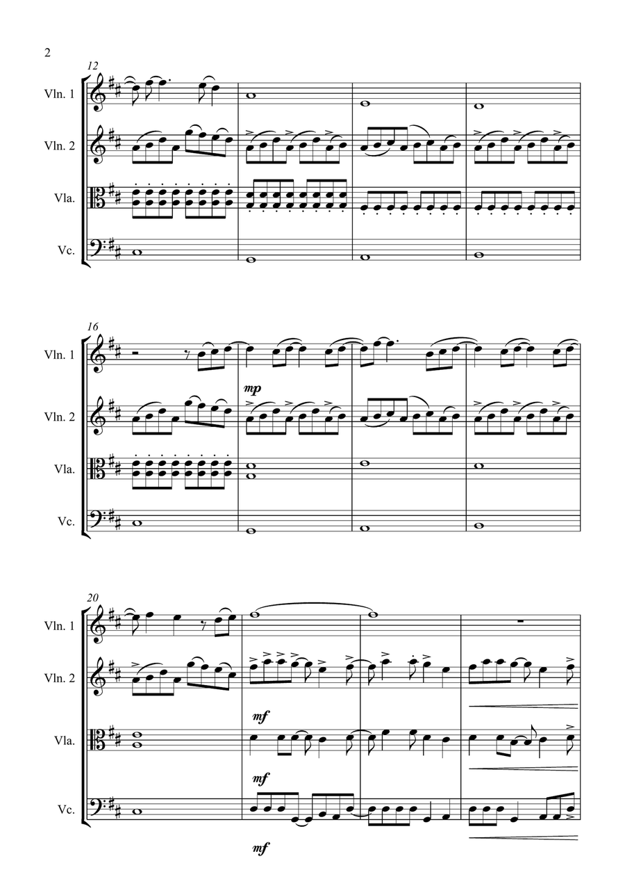 Every Little Thing She Does Is Magic String Quartet scores gallery preview page 2